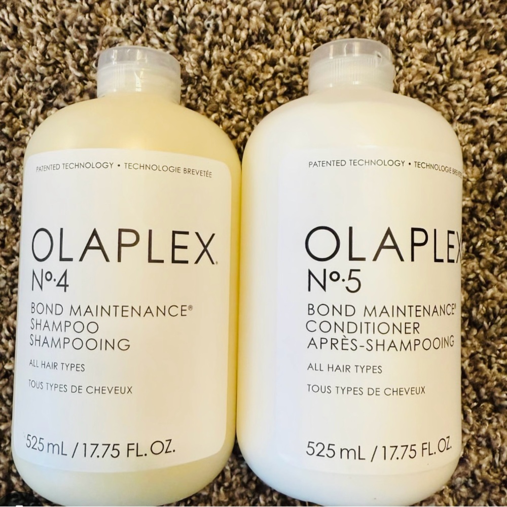 OLAPLEX No.4 & No.5 Bond Maintenance Shampoo and Conditioner - Cream and White